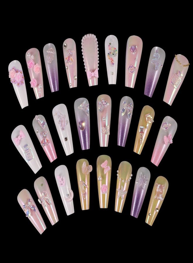 Tamhoo Pack of 250pcs Cute & Sweet 3D Nail Charms for Acrylic Nails, Perfect for Nail Art Decorations & DIY Accessories Crafts，Flower Bee Pineapple Bear Charms for Nail - Image 3